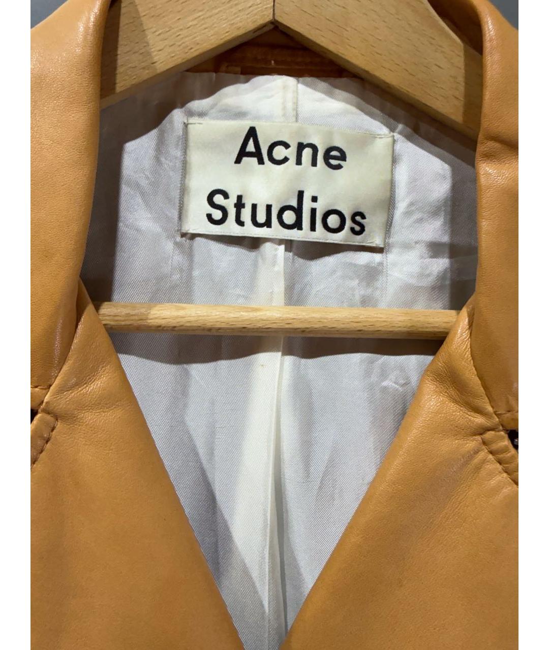 ACNE STUDIOS Бежевая кожаная куртка, фото 3
