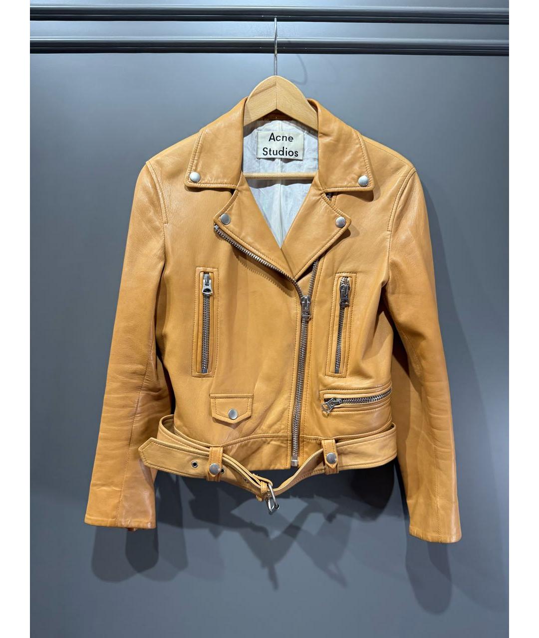 ACNE STUDIOS Бежевая кожаная куртка, фото 7