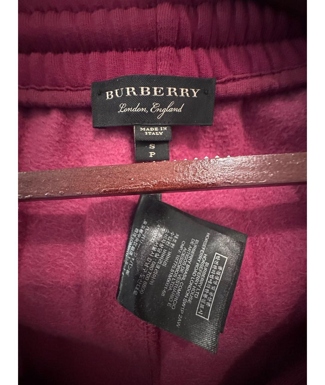 BURBERRY Бордовые спортивные брюки и шорты, фото 4
