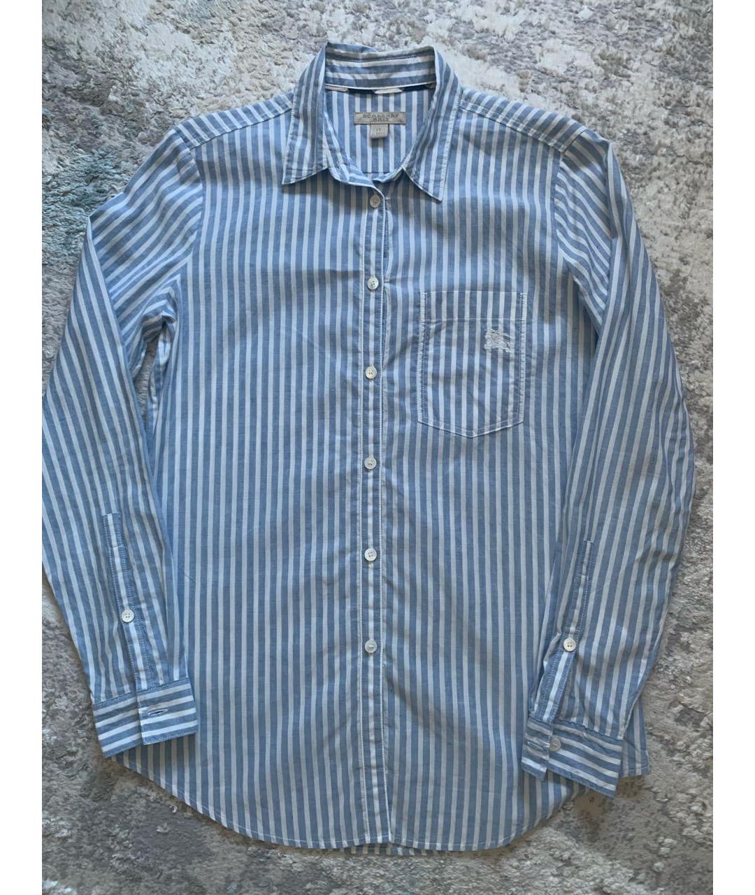 BURBERRY Голубая хлопковая рубашка, фото 7