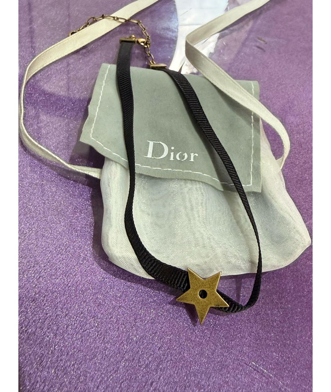CHRISTIAN DIOR Золотой шелковый чокер, фото 4