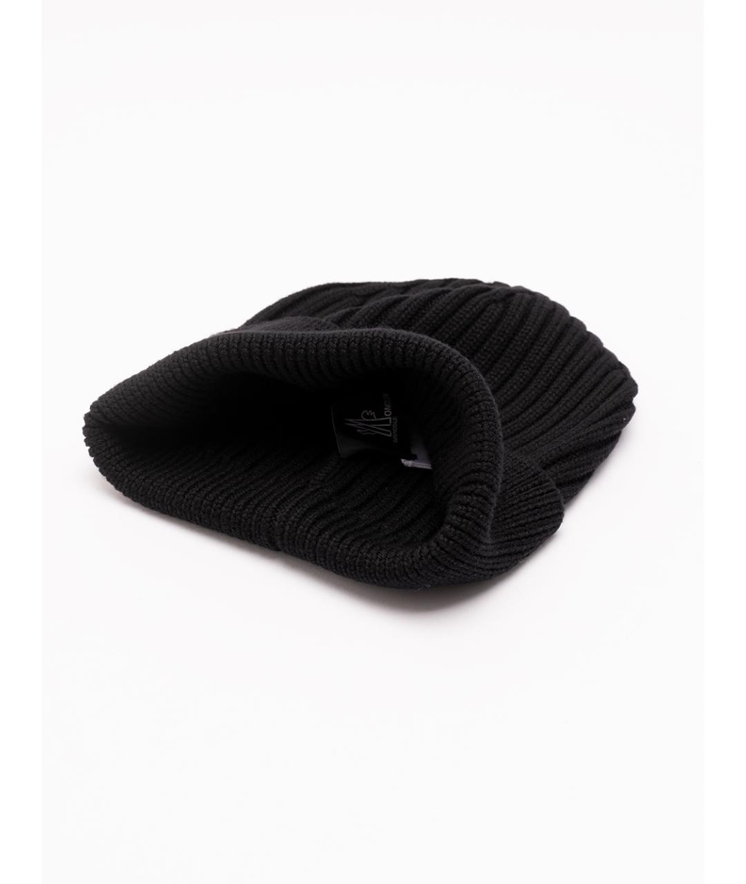 MONCLER GRENOBLE Черная шерстяная шапка, фото 3