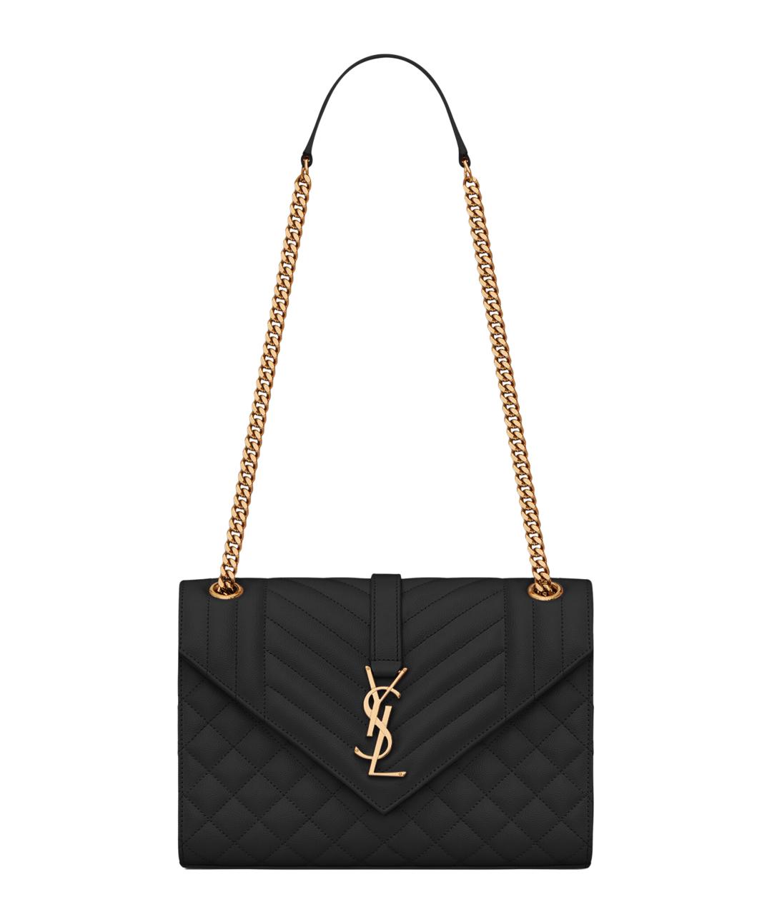 SAINT LAURENT Черная кожаная сумка через плечо, фото 1