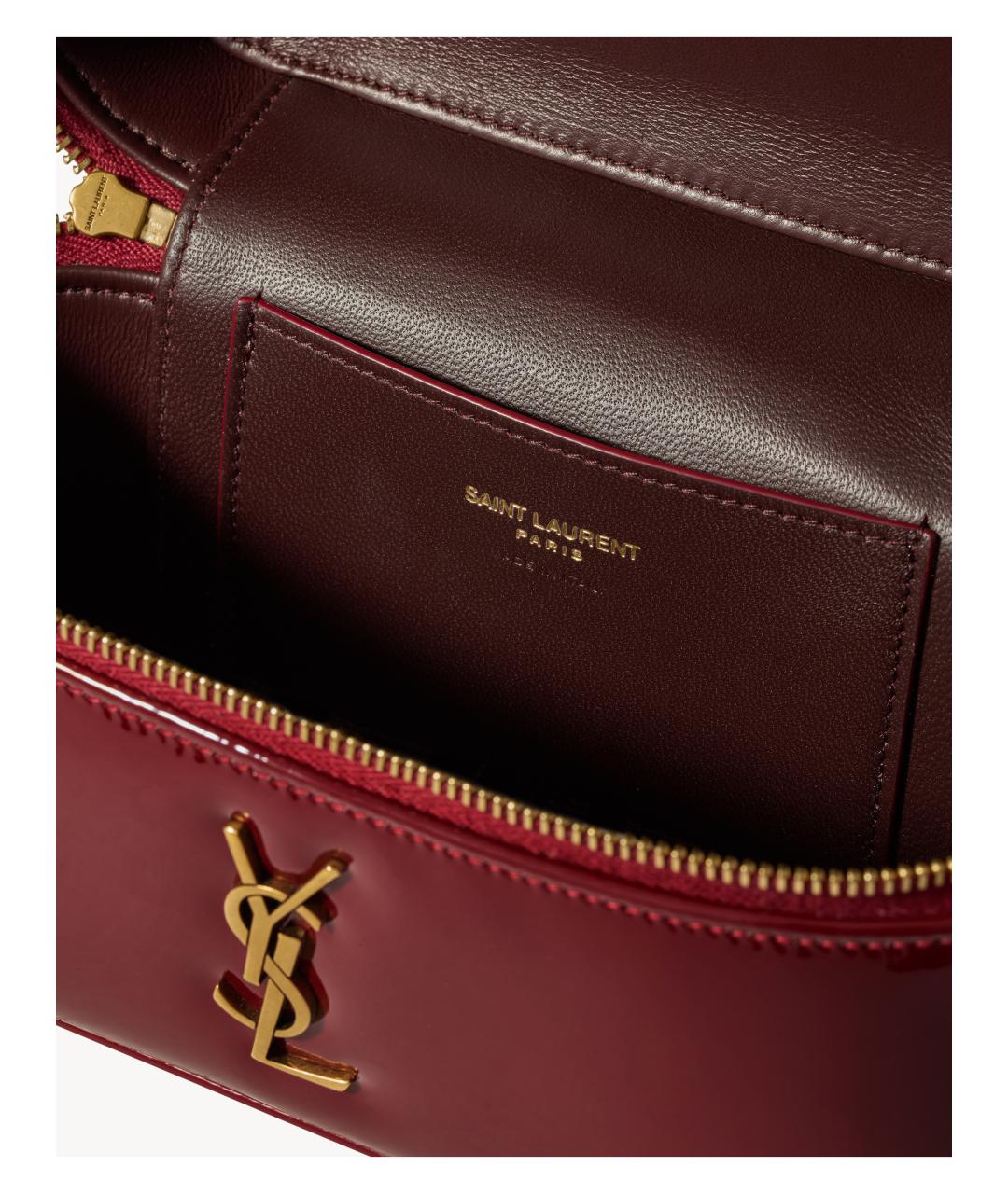 SAINT LAURENT Красная сумка через плечо из лакированной кожи, фото 6