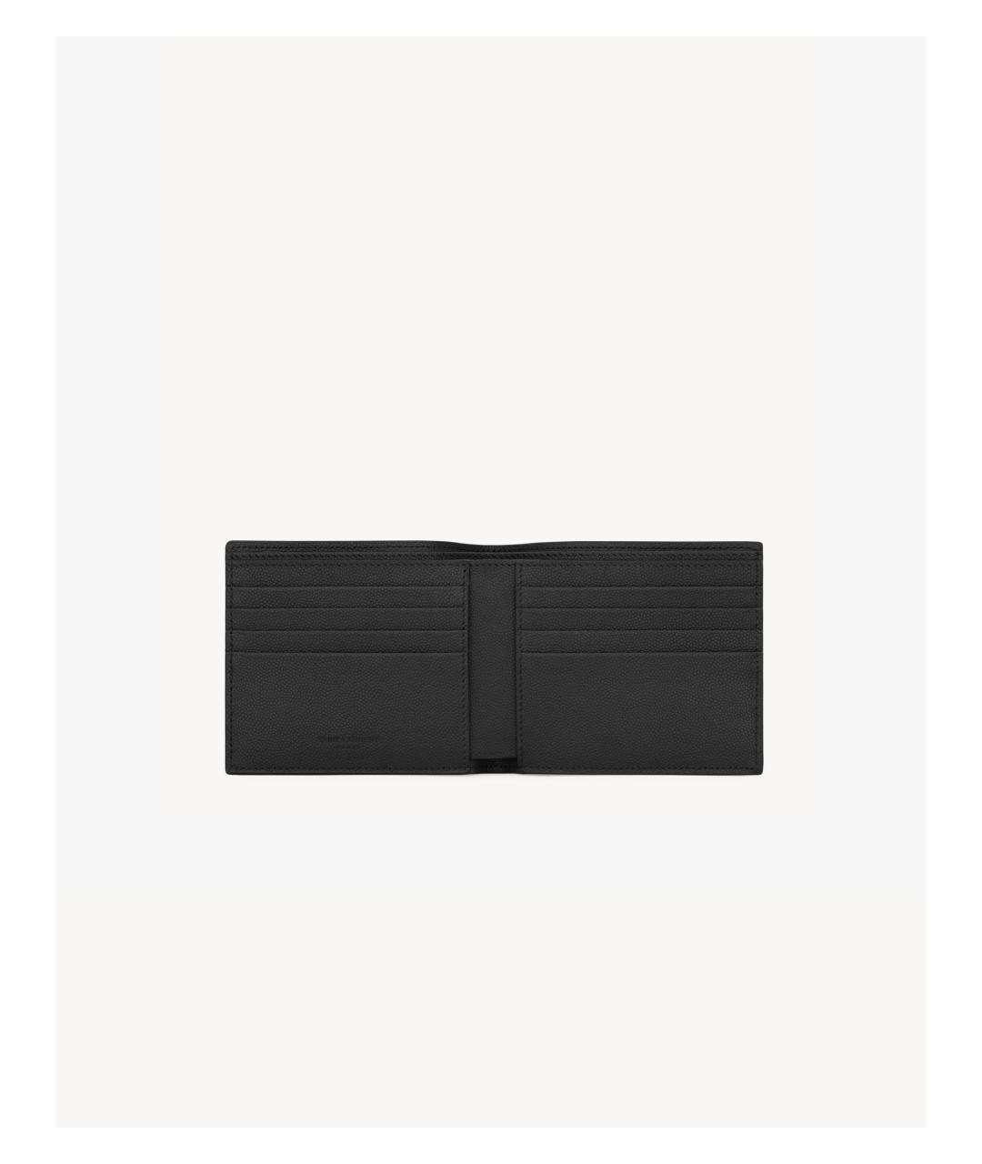 SAINT LAURENT Черный кожаный кошелек, фото 2