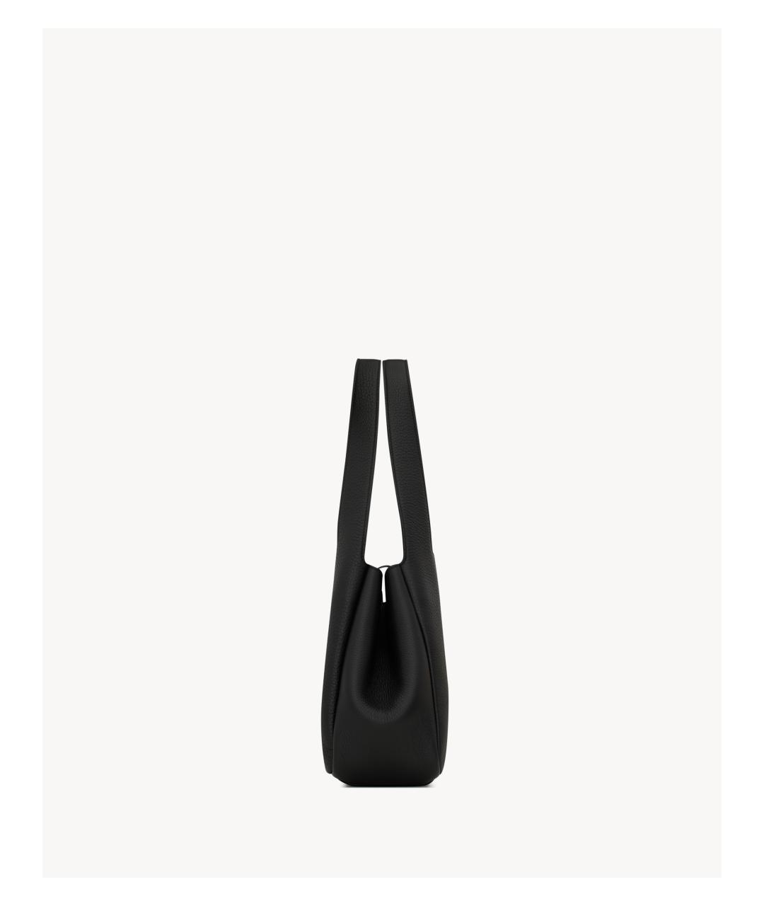SAINT LAURENT Черная кожаная сумка тоут, фото 5