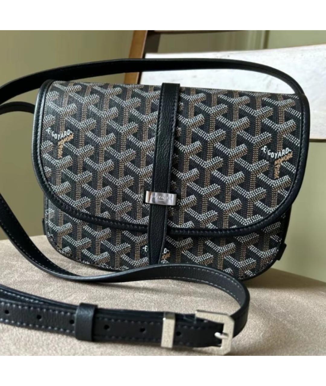 GOYARD Черная сумка на плечо из канвы, фото 4