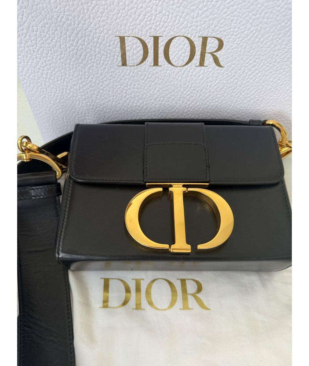 CHRISTIAN DIOR Черная кожаная сумка через плечо, фото 3