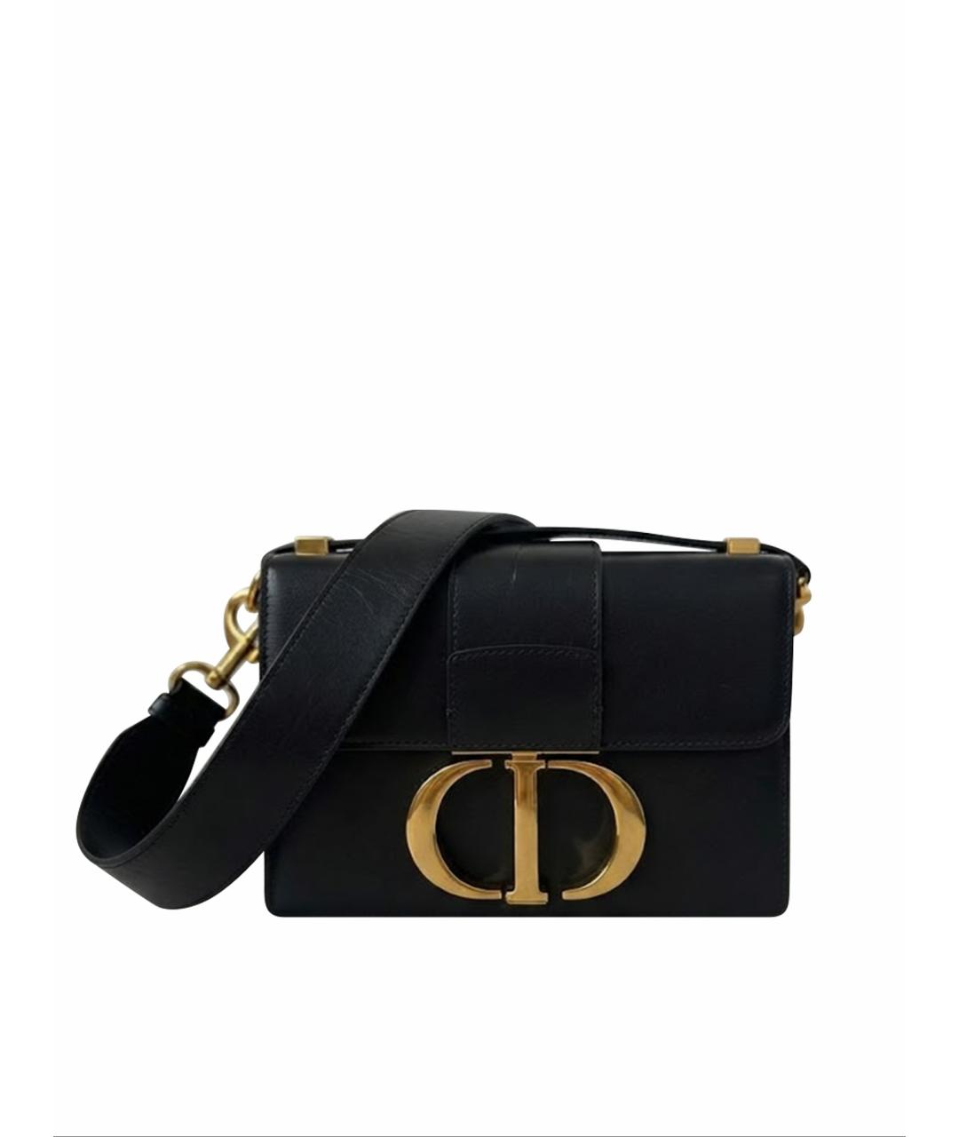 CHRISTIAN DIOR Черная кожаная сумка через плечо, фото 1
