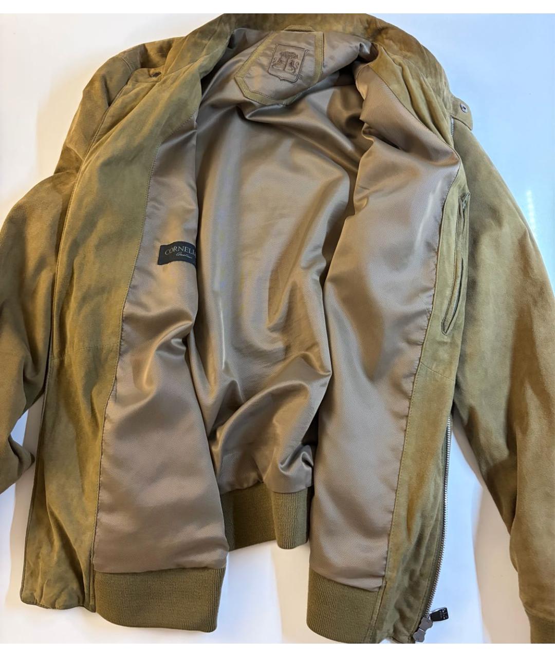 CORNELIANI Хаки замшевая куртка, фото 3