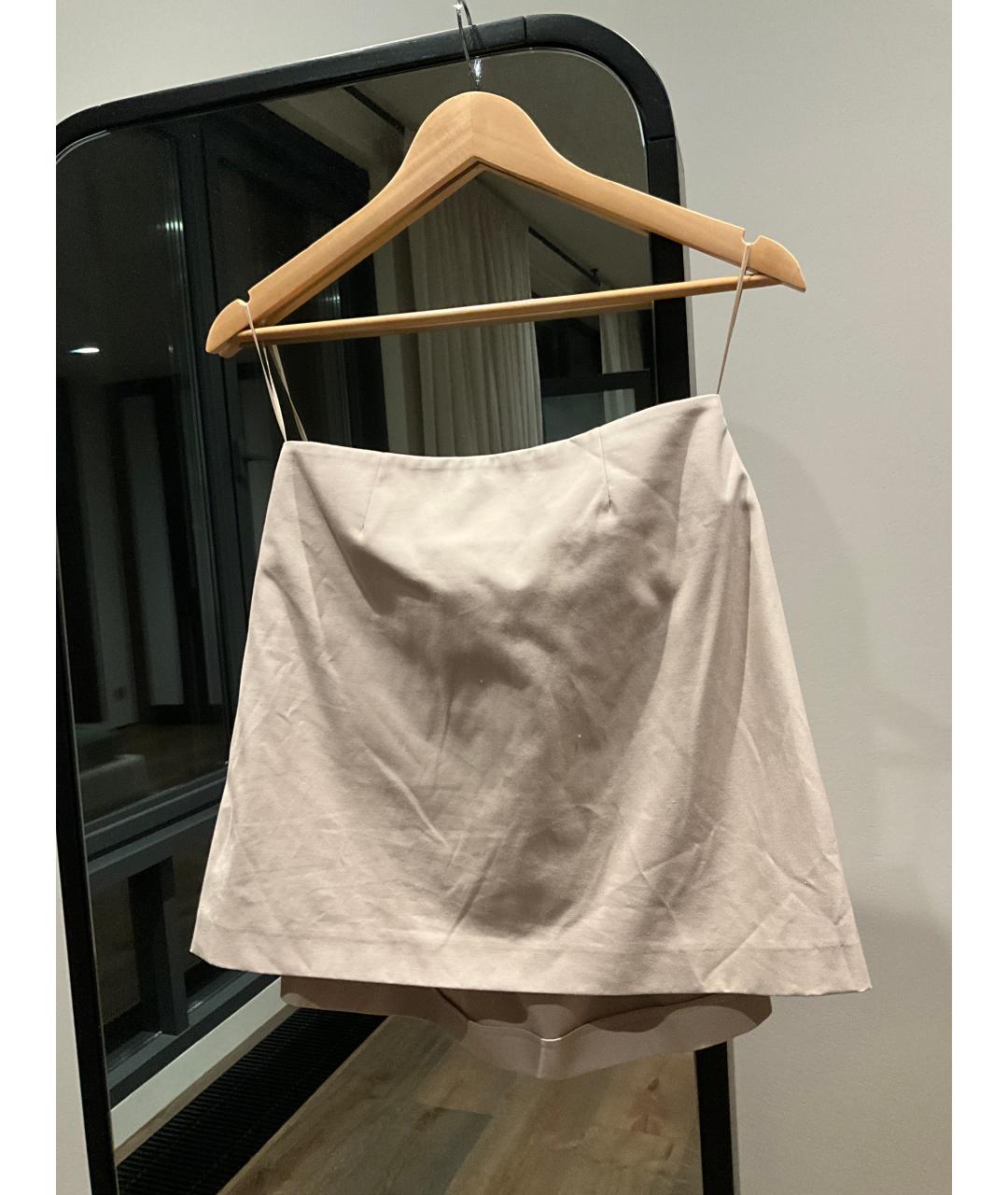 LOEWE Бежевая хлопковая юбка мини, фото 2