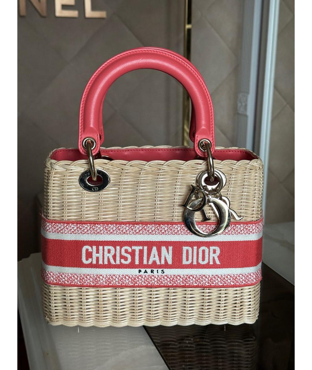 CHRISTIAN DIOR Бежевая плетеная пляжная сумка, фото 9