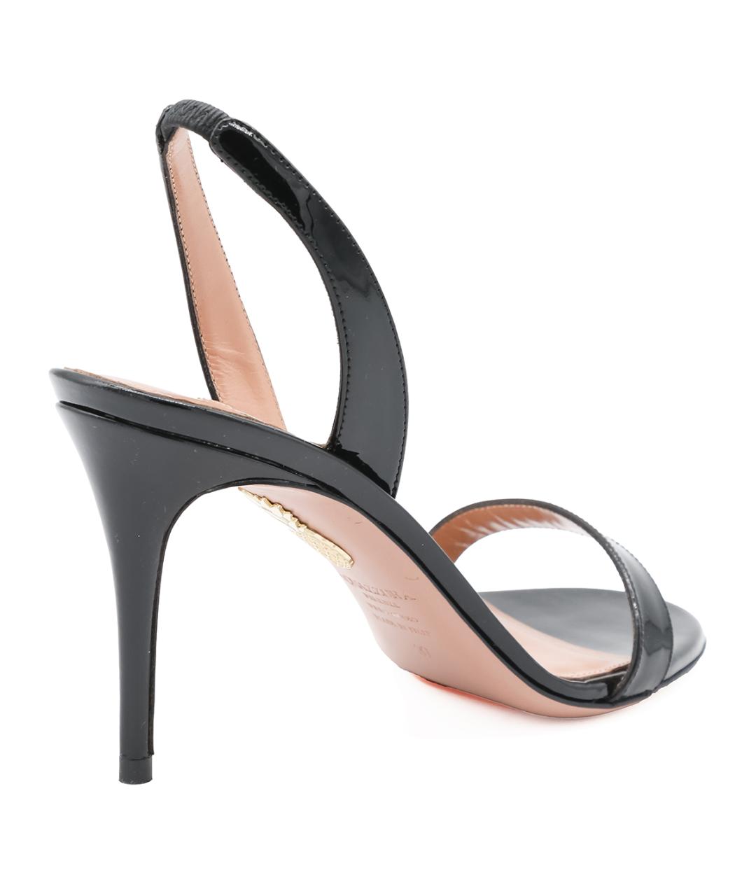 AQUAZZURA Черные кожаные босоножки, фото 3