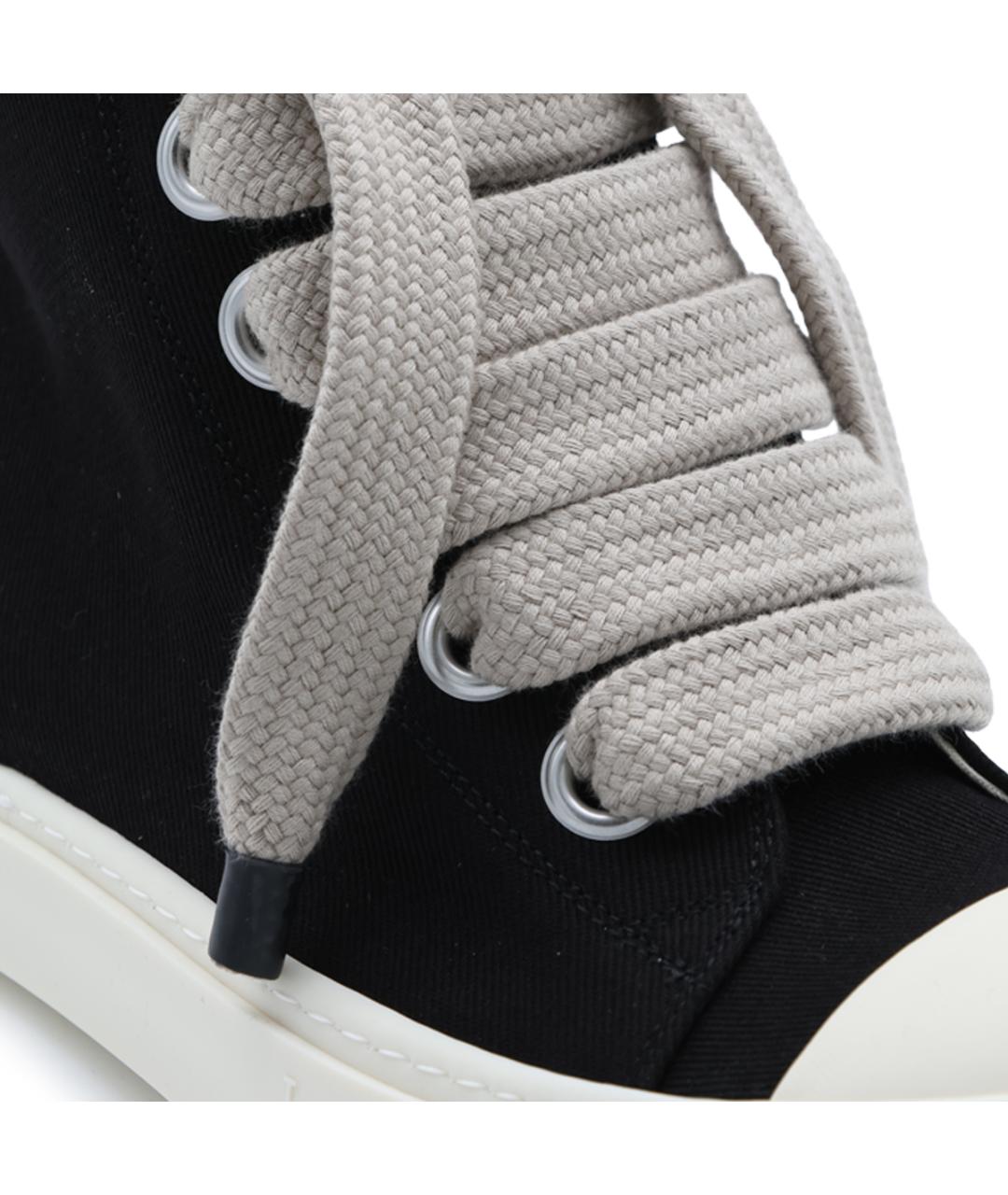 RICK OWENS DRKSHDW Черные текстильные высокие кроссовки / кеды, фото 4