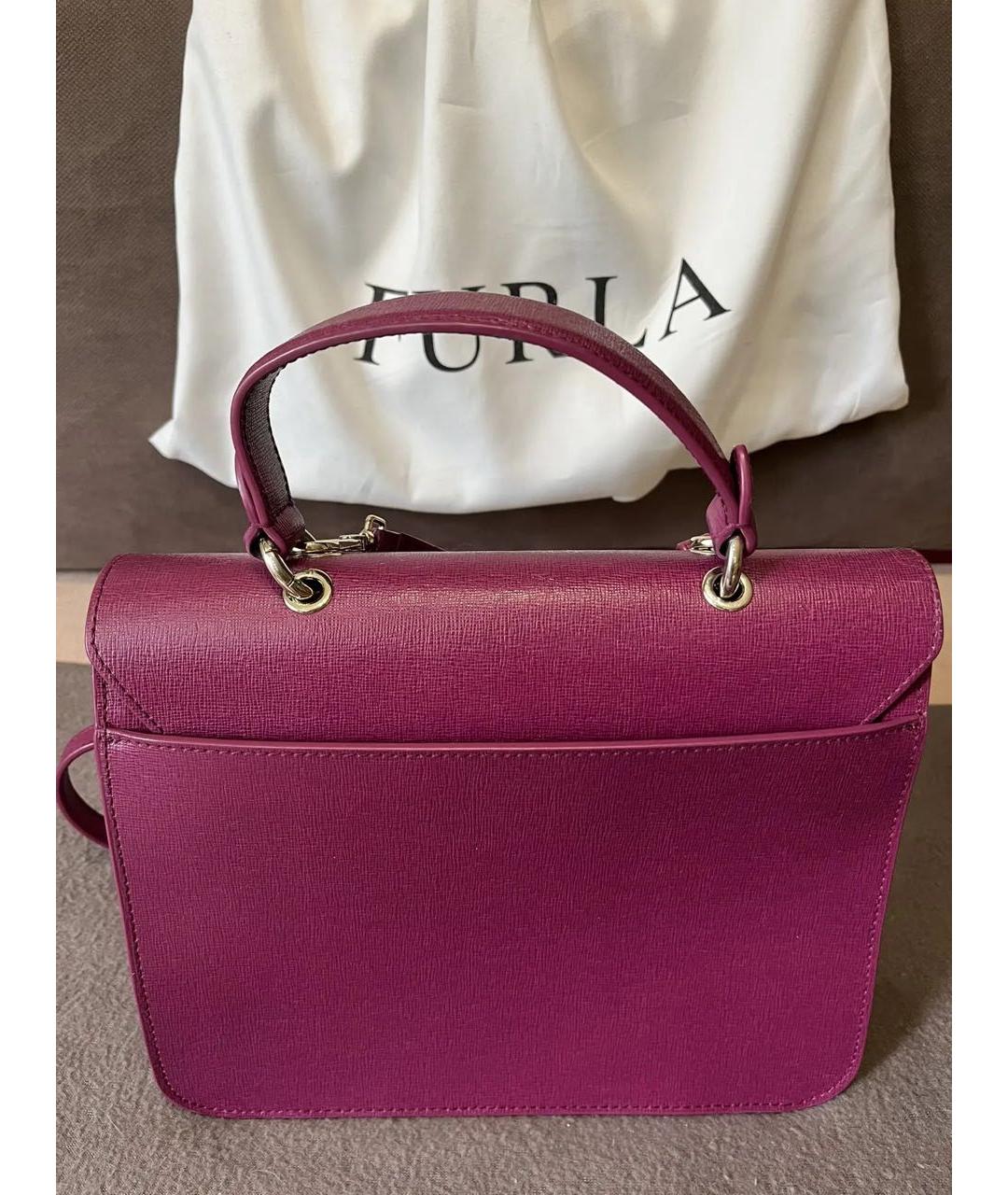 FURLA Фиолетовая кожаная сумка через плечо, фото 4