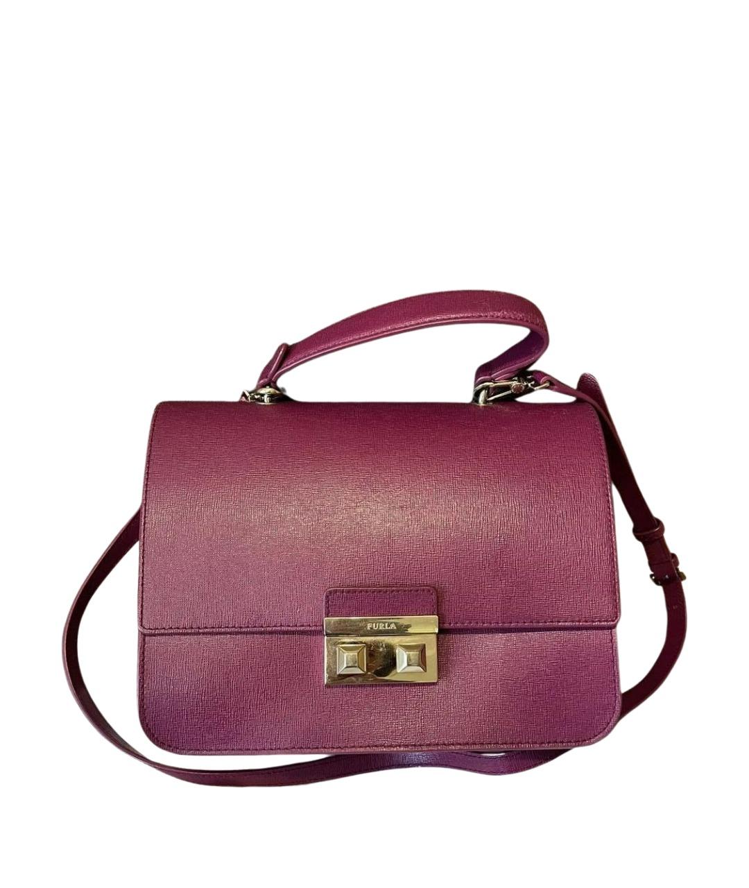 FURLA Фиолетовая кожаная сумка через плечо, фото 1