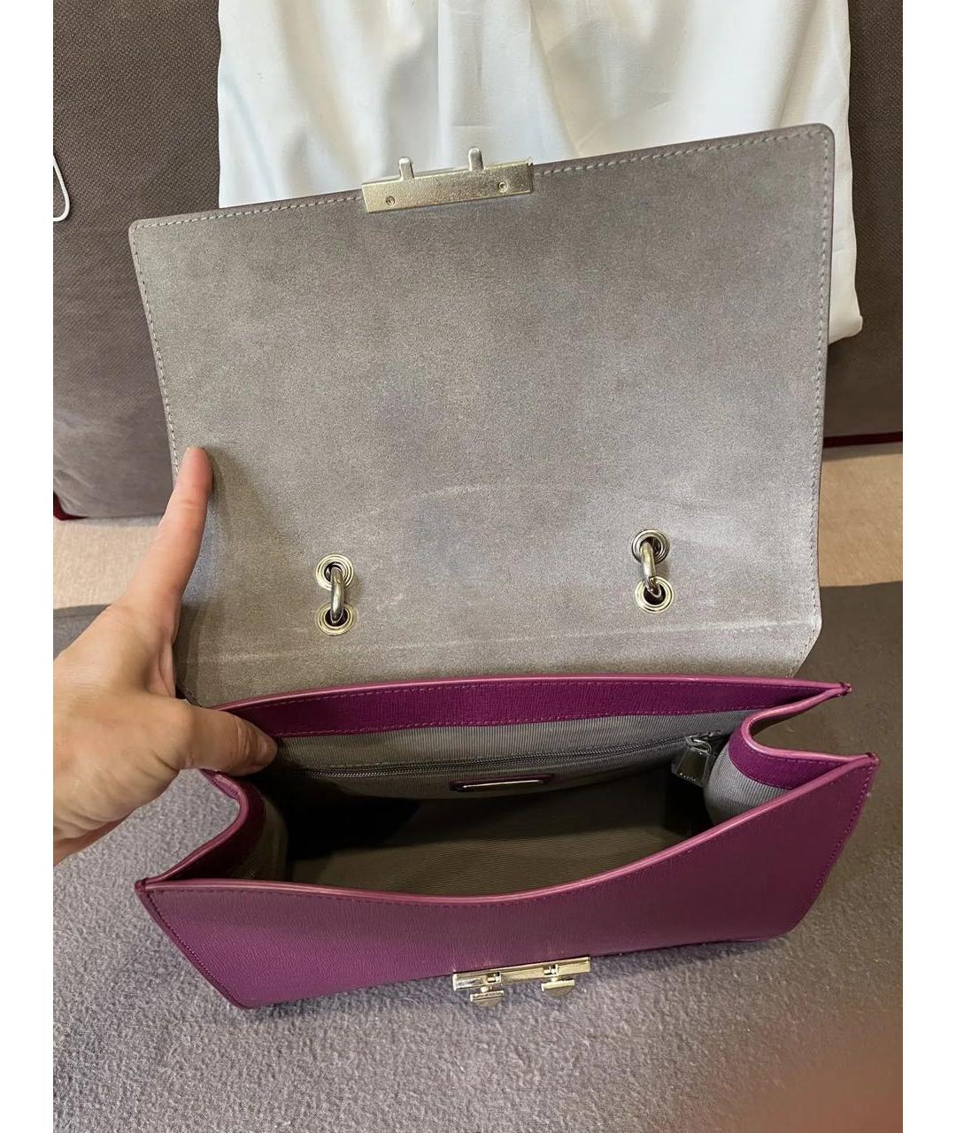FURLA Фиолетовая кожаная сумка через плечо, фото 3