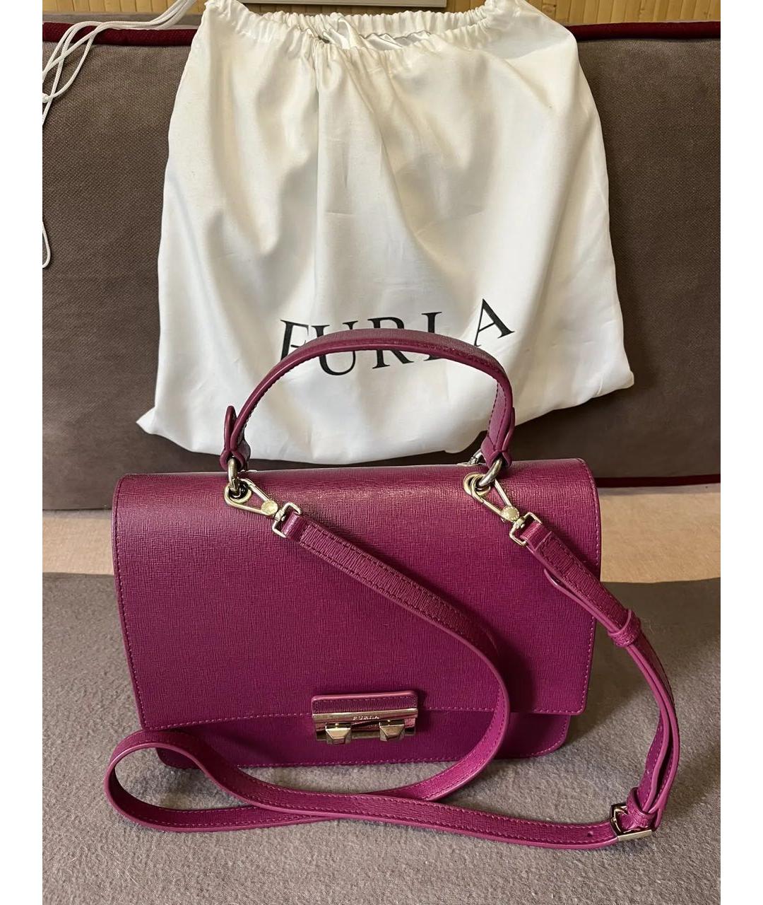 FURLA Фиолетовая кожаная сумка через плечо, фото 2
