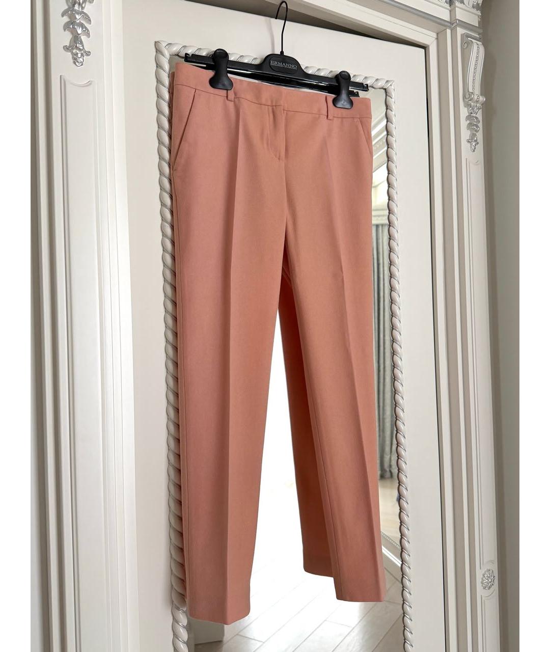ERMANNO SCERVINO Коралловые шерстяные прямые брюки, фото 2