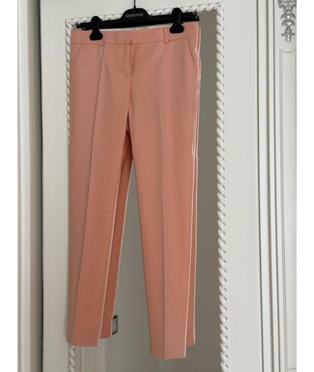 ERMANNO SCERVINO Коралловые шерстяные прямые брюки, фото 6
