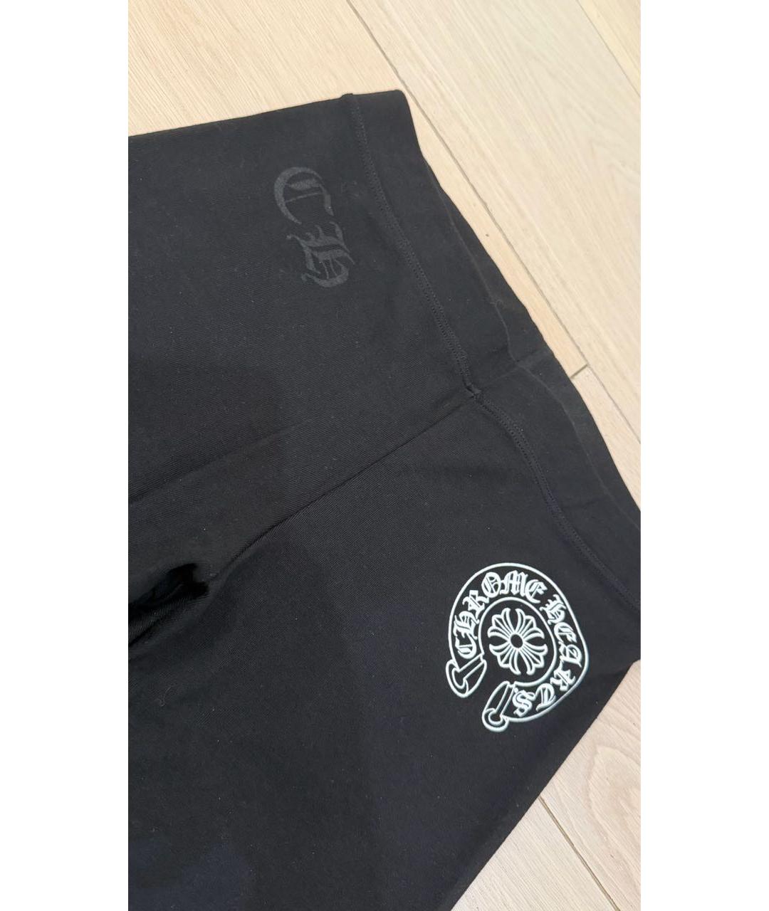 CHROME HEARTS Черные хлопко-эластановые леггинсы и велосипедки, фото 3