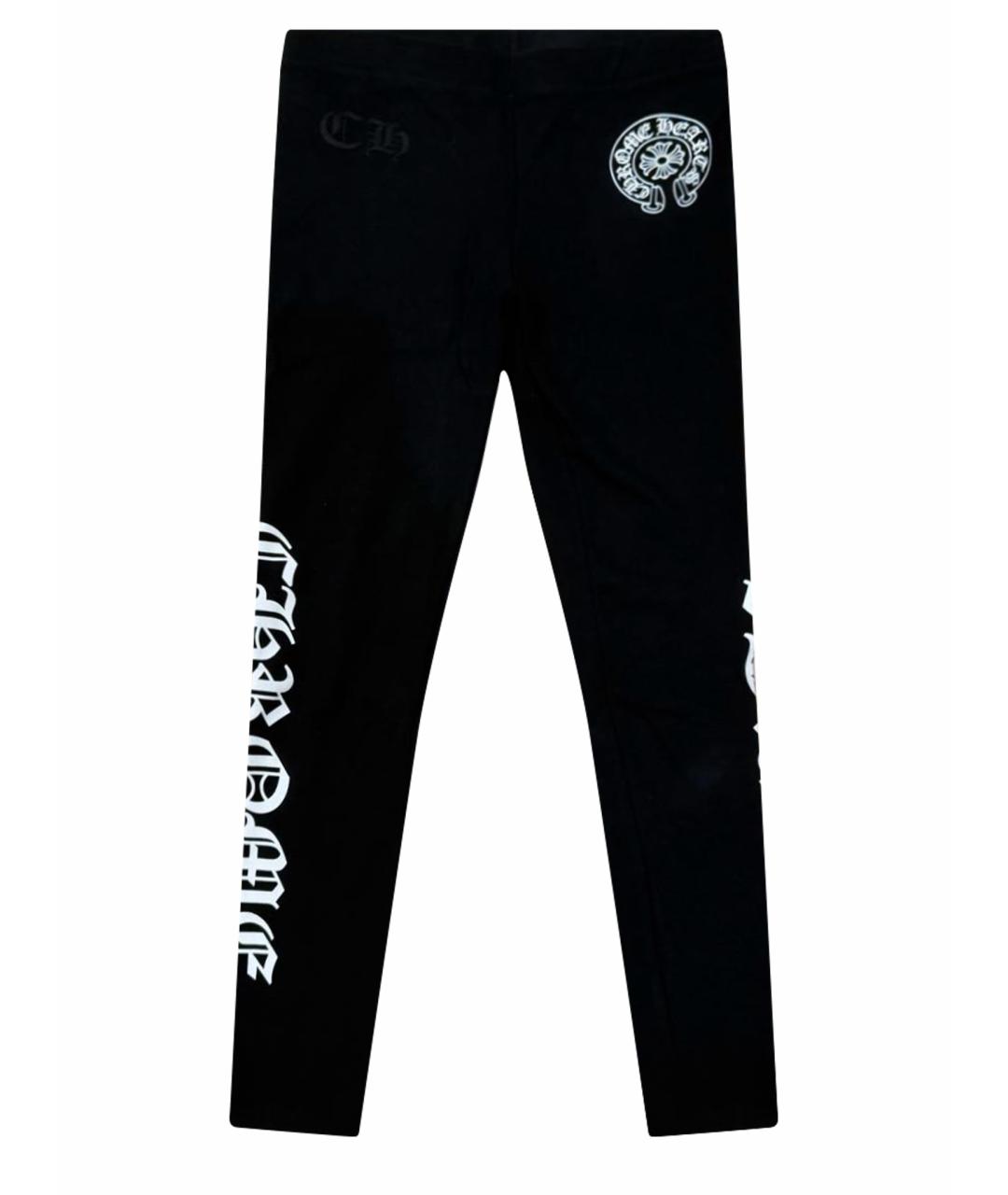 CHROME HEARTS Черные хлопко-эластановые леггинсы и велосипедки, фото 1