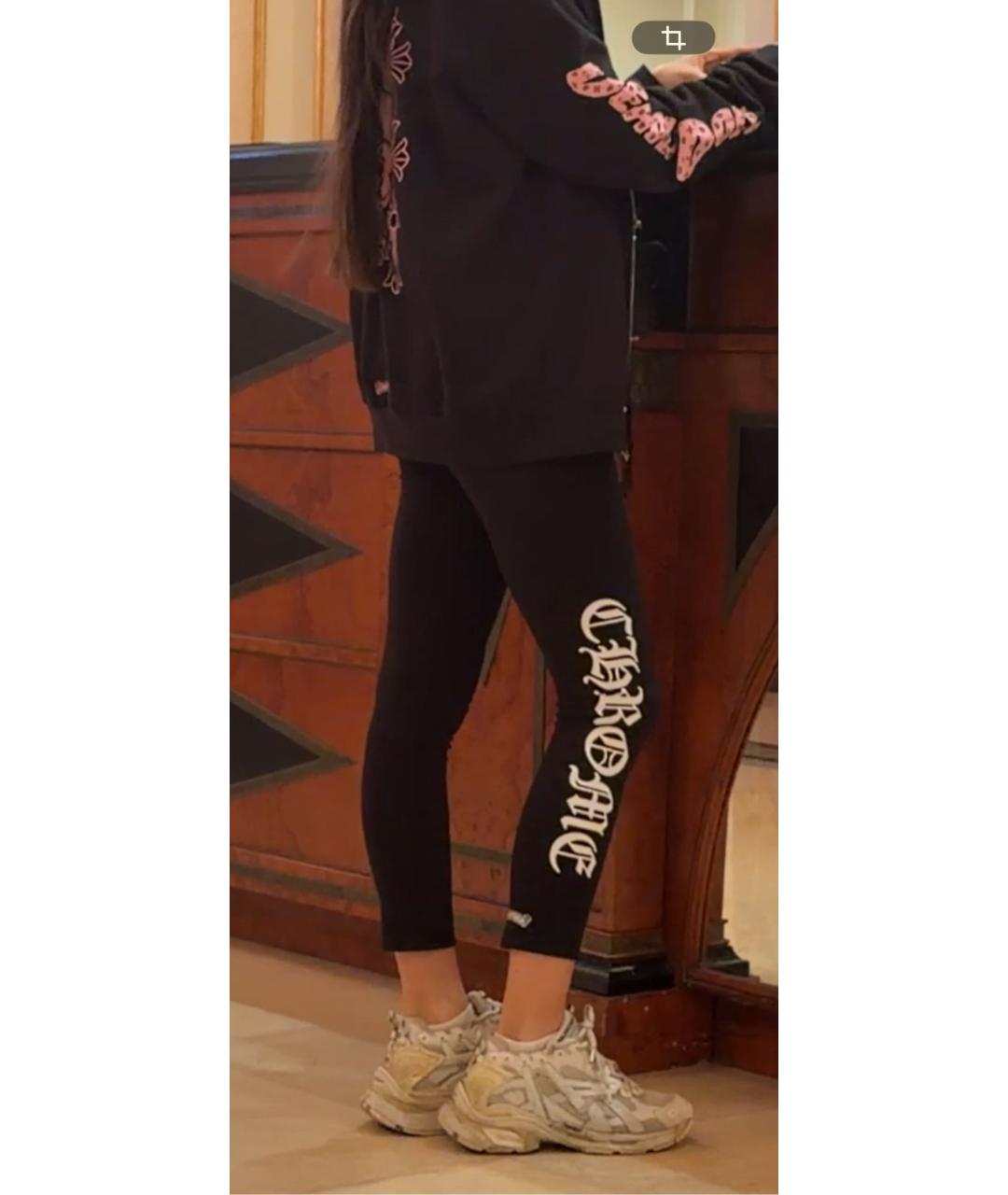CHROME HEARTS Черные хлопко-эластановые леггинсы и велосипедки, фото 5
