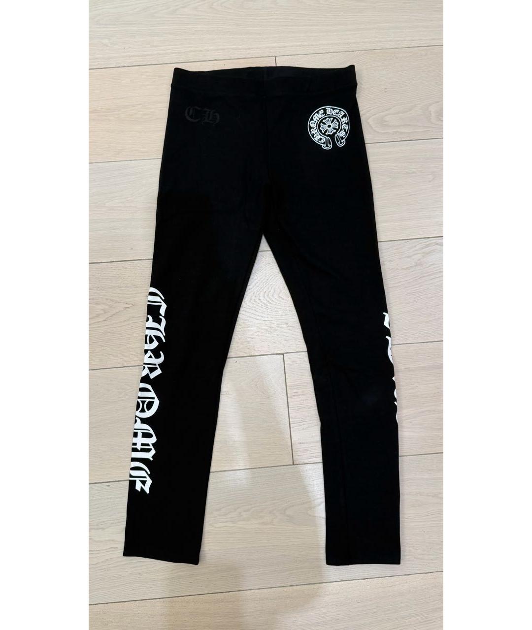 CHROME HEARTS Черные хлопко-эластановые леггинсы и велосипедки, фото 6