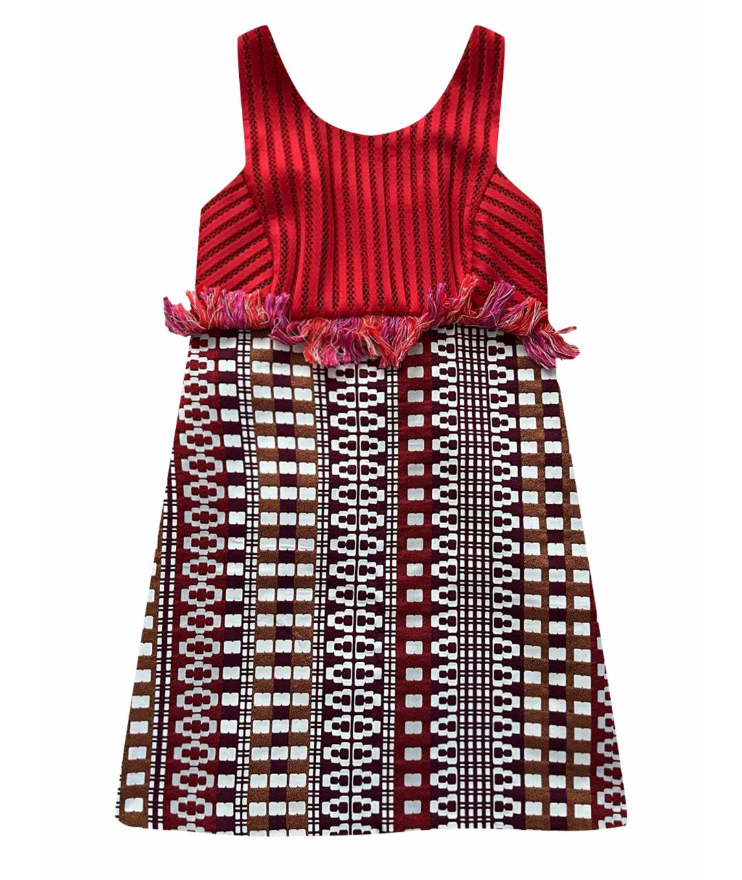 PINKO Красное хлопковое коктейльное платье, фото 1