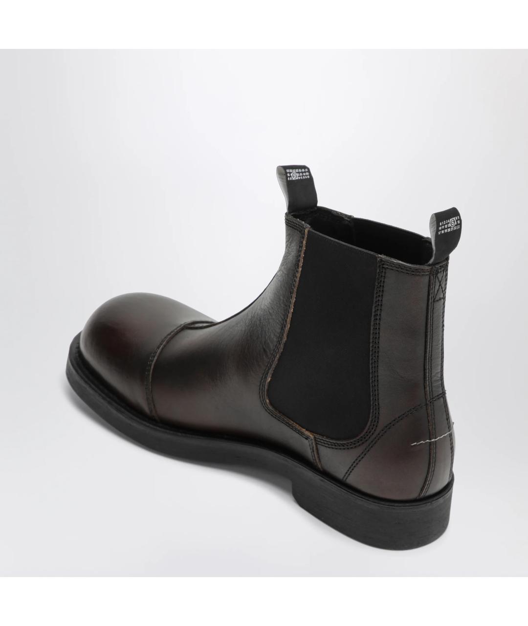 MM6 MAISON MARGIELA Коричневые кожаные высокие ботинки, фото 2