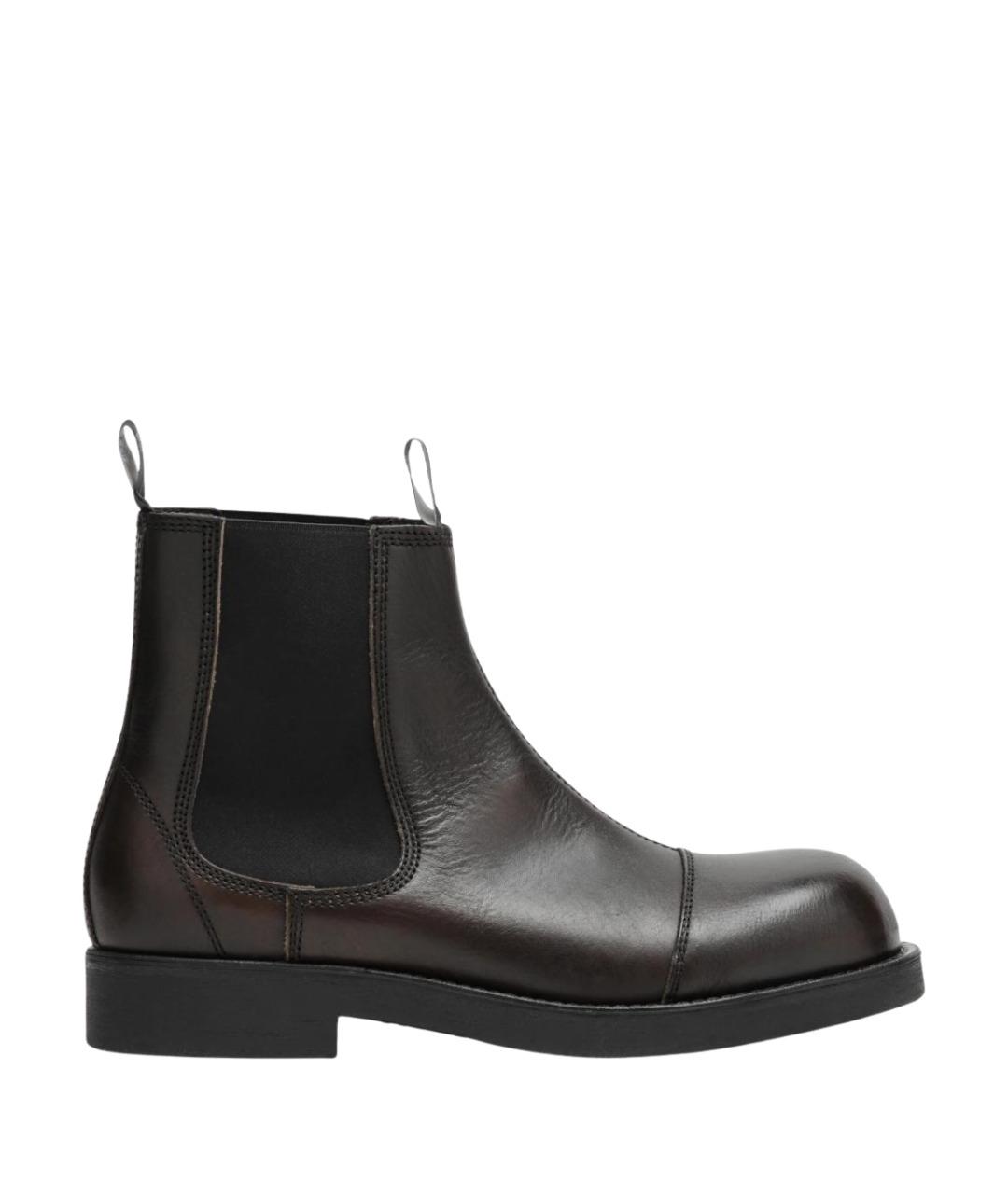 MM6 MAISON MARGIELA Коричневые кожаные высокие ботинки, фото 1