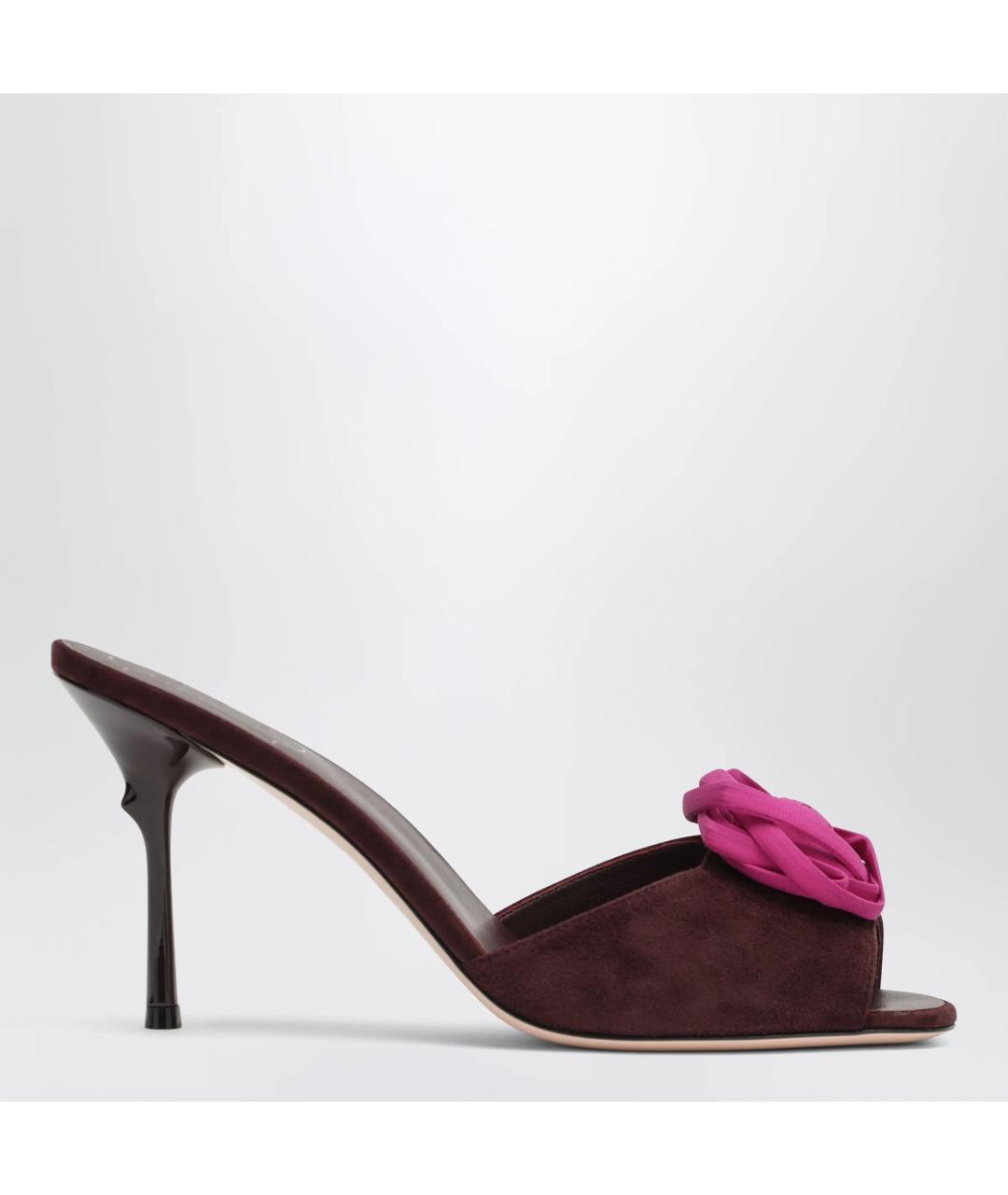 ROGER VIVIER Бордовые замшевые мюли, фото 3