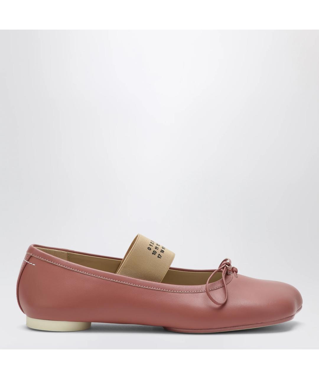 MM6 MAISON MARGIELA Розовые кожаные балетки, фото 3