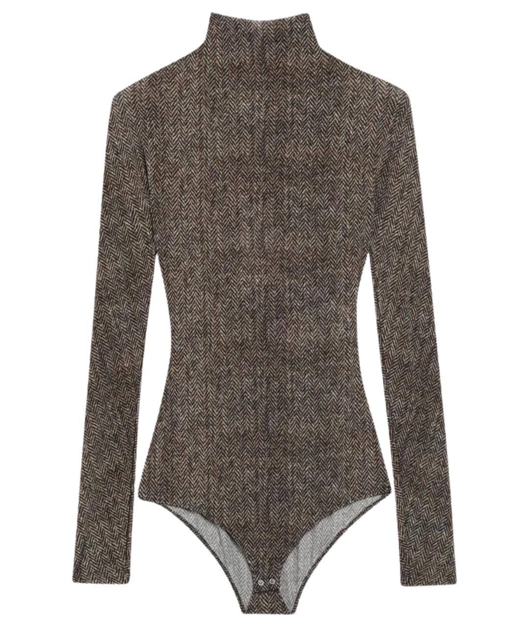 MAISON MARGIELA Бежевое вискозное боди, фото 1
