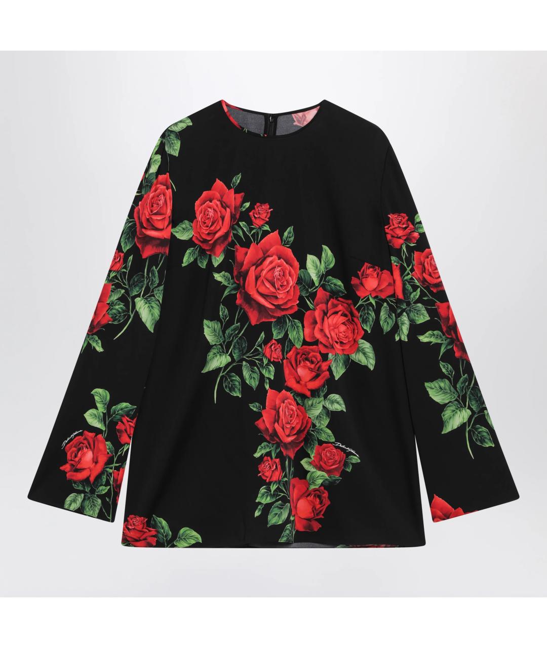 DOLCE&GABBANA Черная шелковая блузы, фото 3