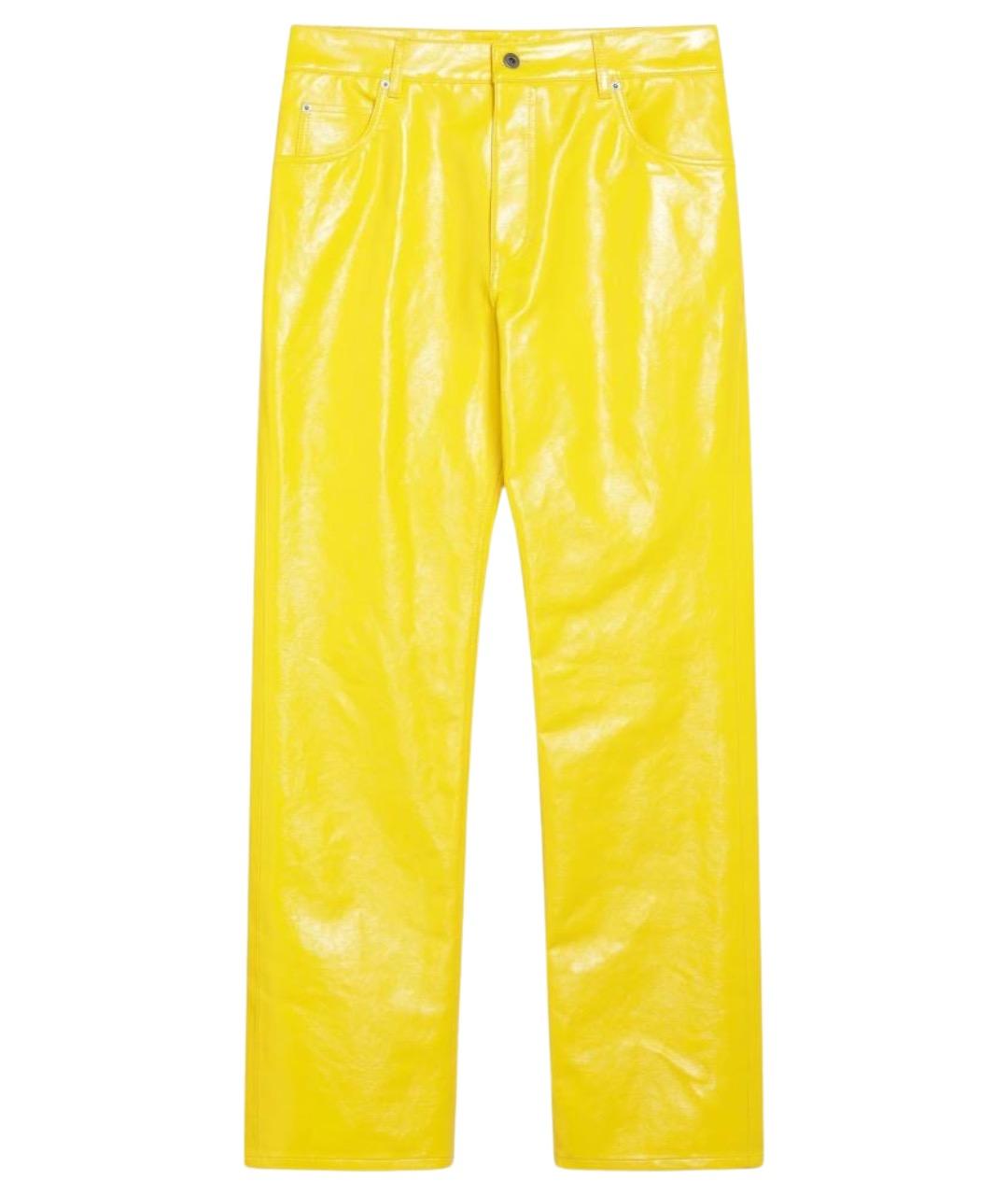 LOEWE Желтые хлопковые повседневные брюки, фото 1