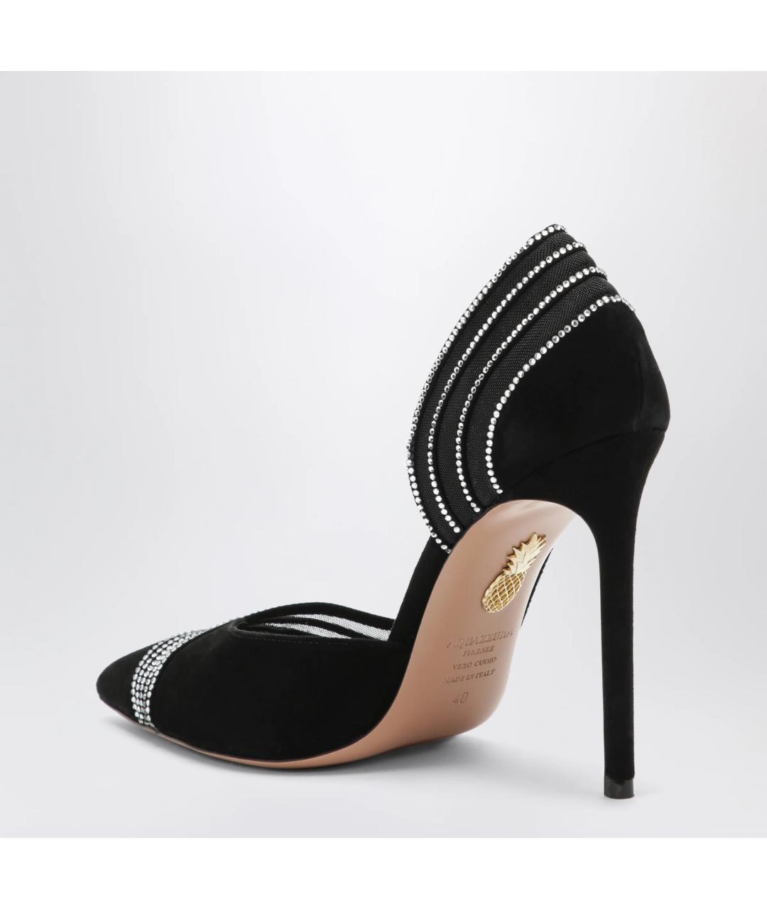 AQUAZZURA Черные замшевые туфли, фото 2