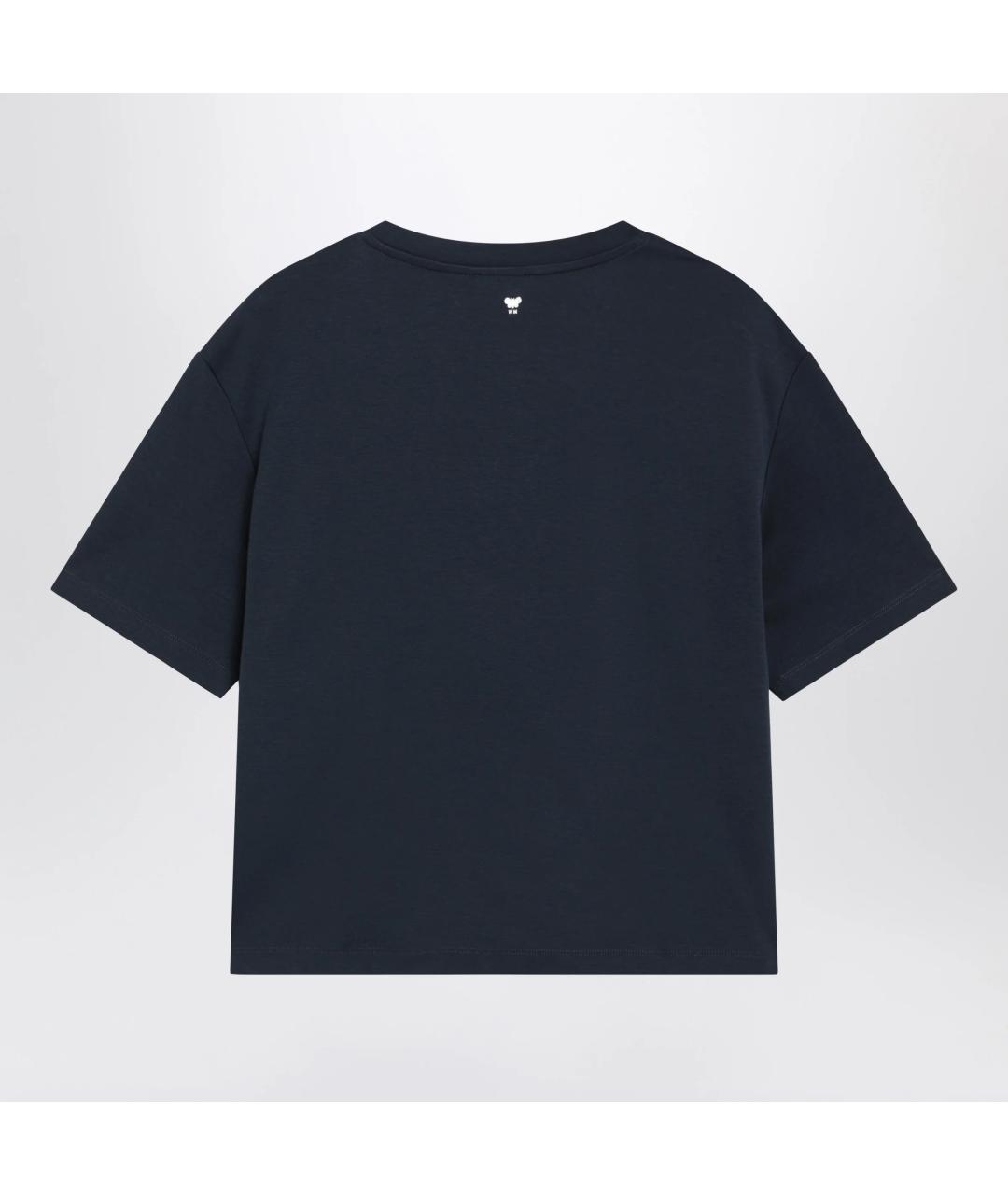 WEEKEND MAX MARA Синяя хлопковая футболка, фото 2