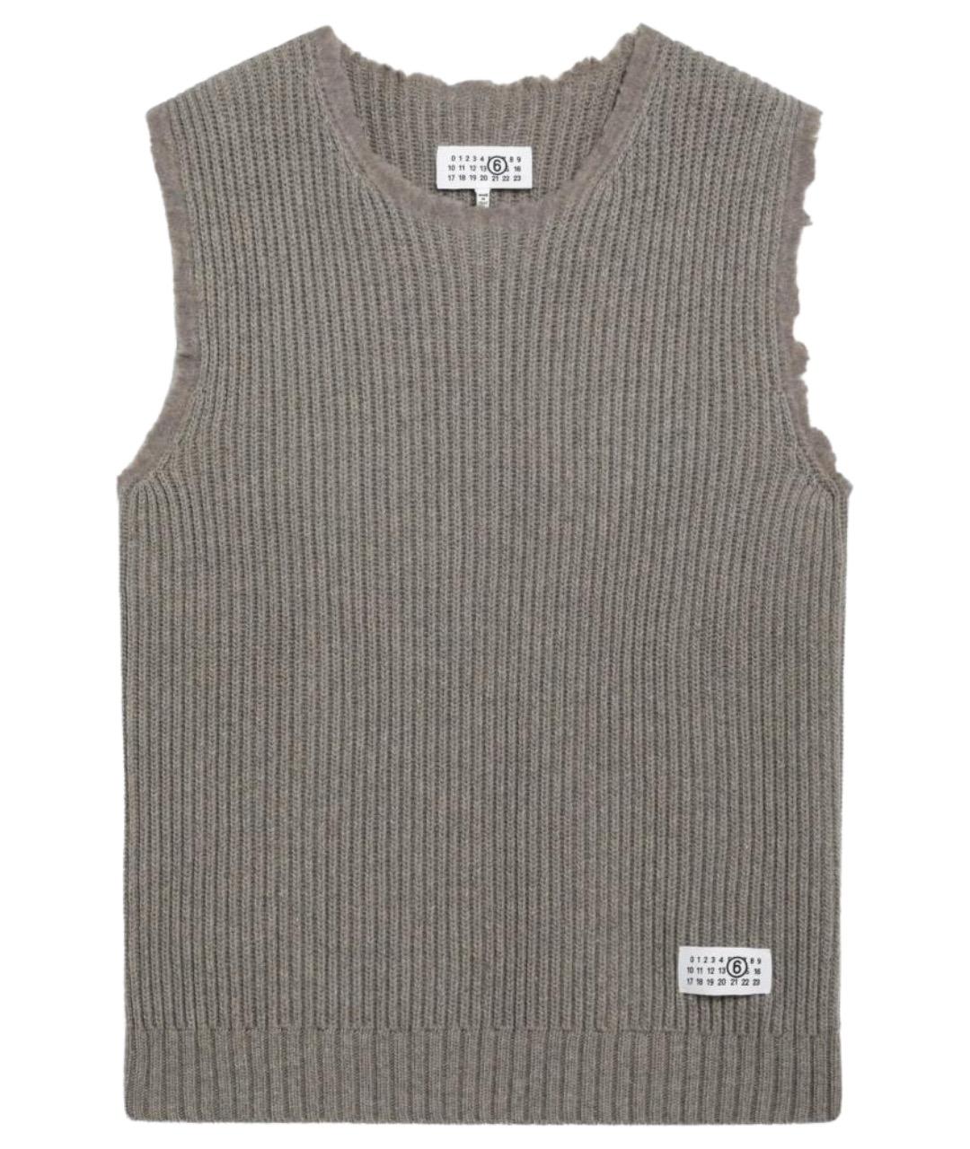 MM6 MAISON MARGIELA Бежевый шерстяной жилет, фото 1