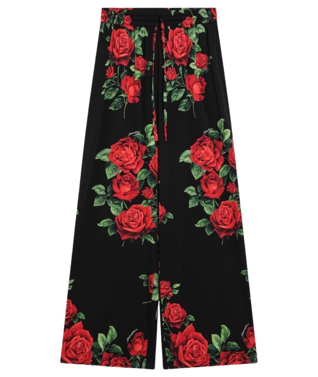 DOLCE&GABBANA Черные шелковые брюки широкие, фото 1