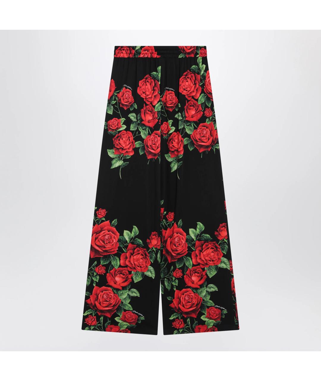 DOLCE&GABBANA Черные шелковые брюки широкие, фото 2