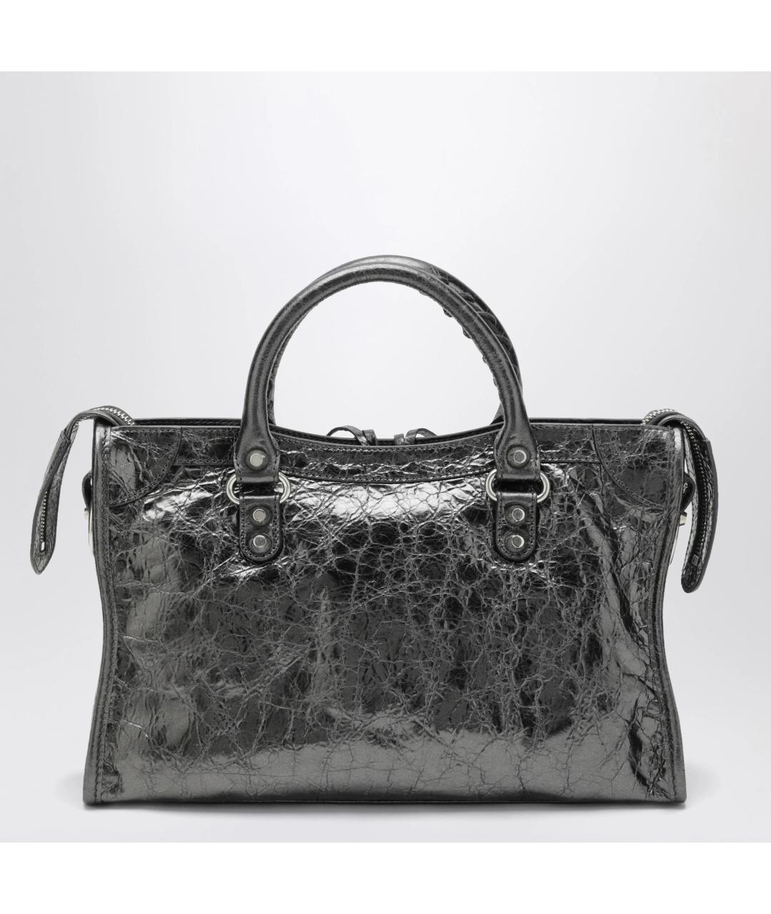 BALENCIAGA Серая кожаная сумка тоут, фото 2