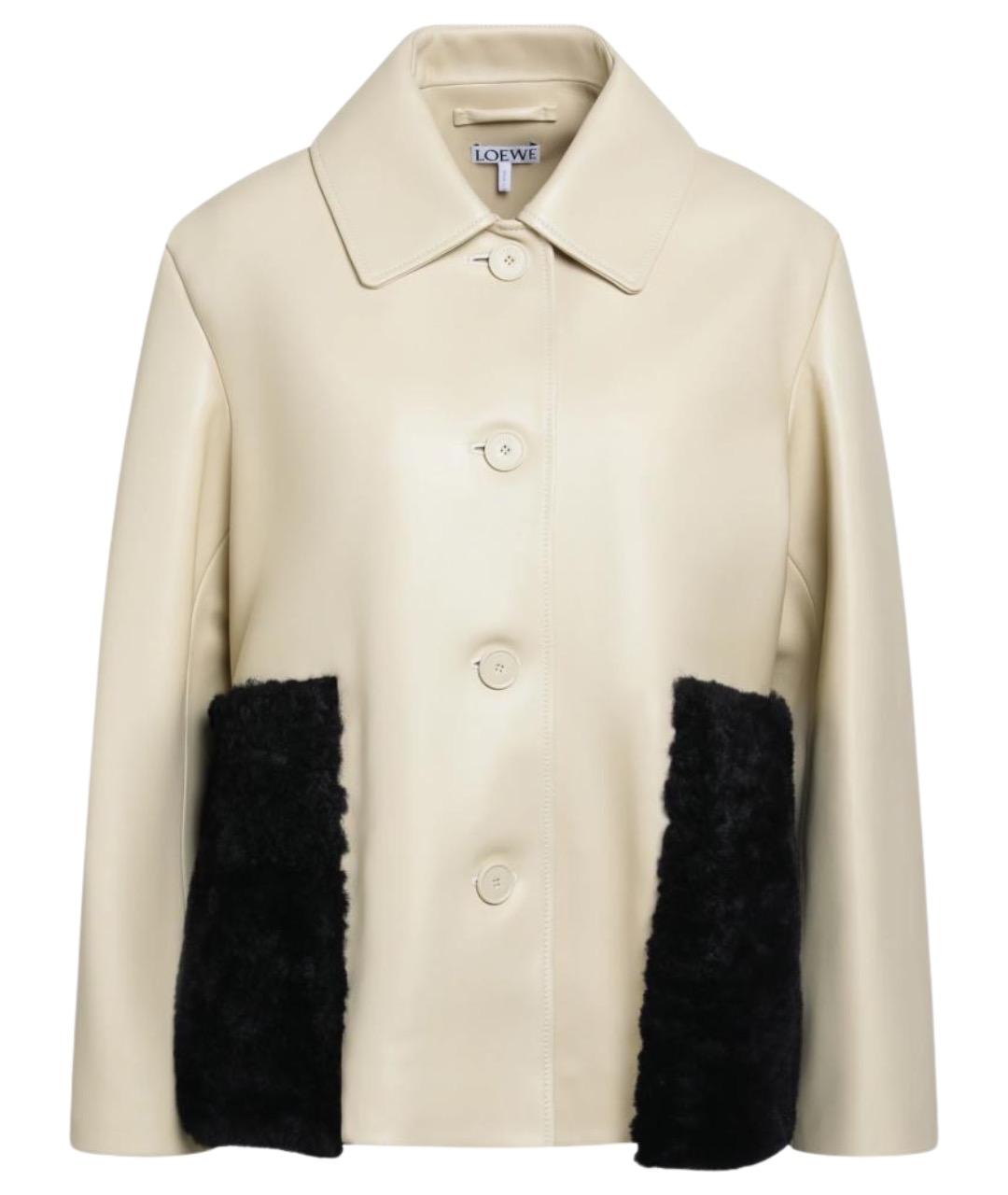 LOEWE Бежевая кожаная куртка, фото 1