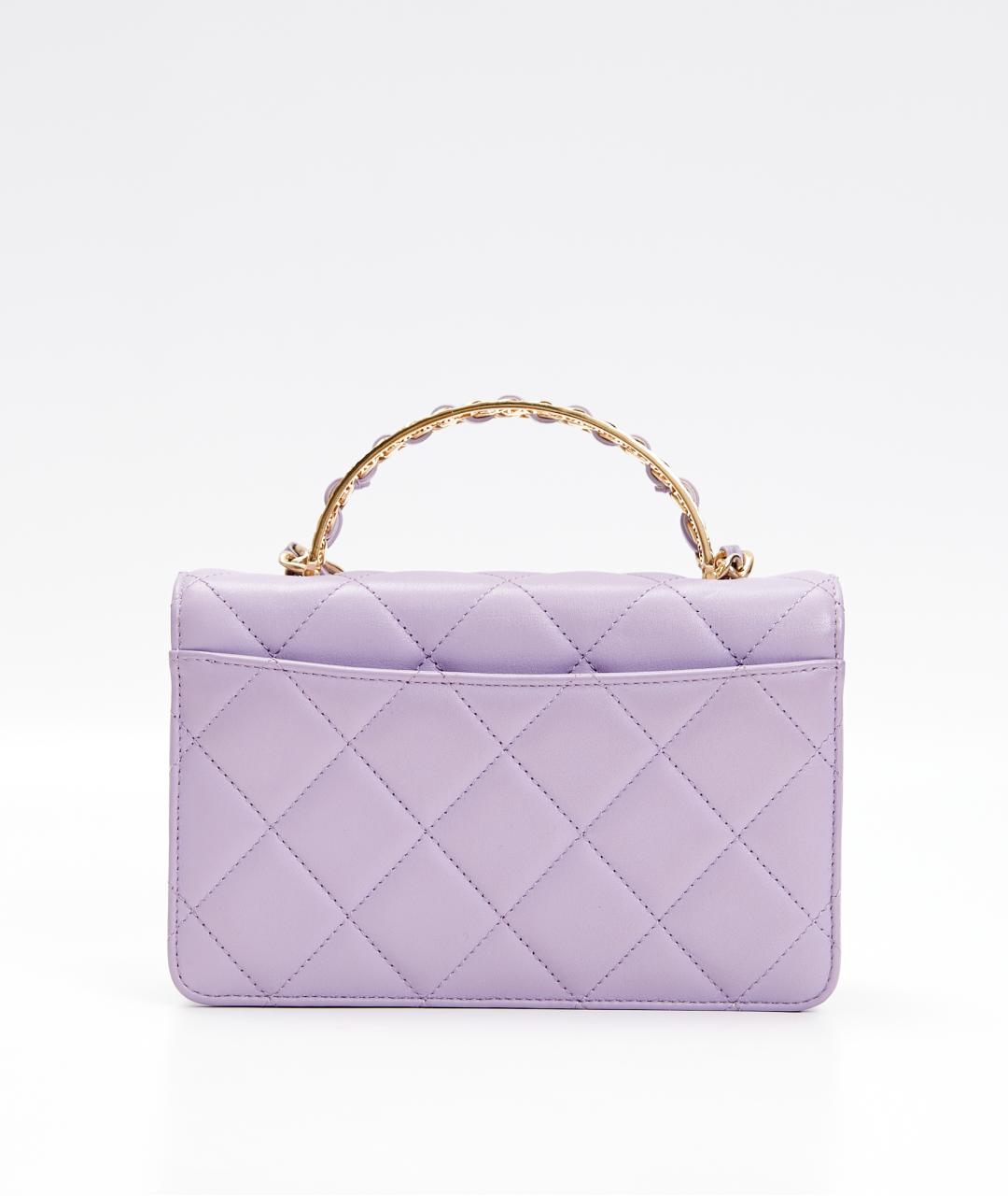 CHANEL Фиолетовая кожаная сумка через плечо, фото 3