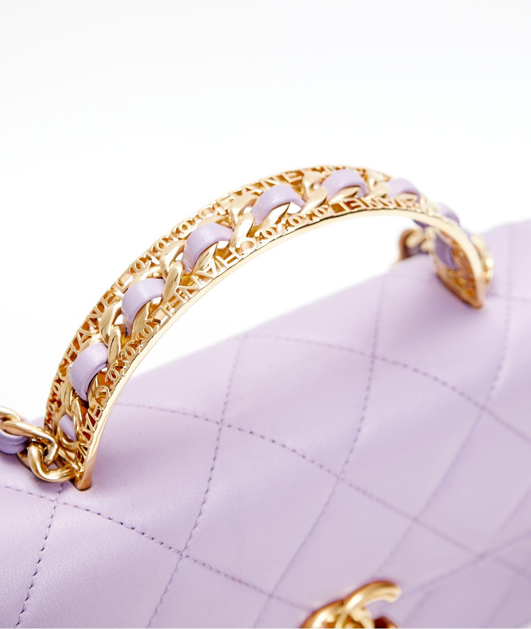 CHANEL Фиолетовая кожаная сумка через плечо, фото 5