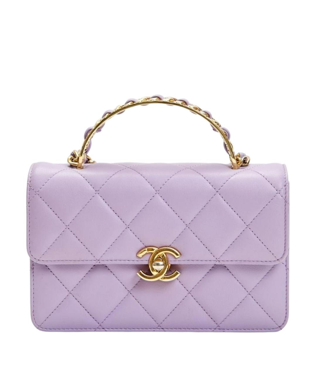 CHANEL Фиолетовая кожаная сумка через плечо, фото 1