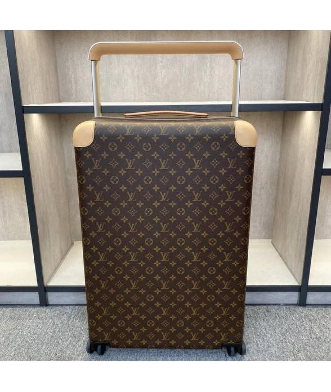 LOUIS VUITTON Коричневый чемодан из канвы, фото 4