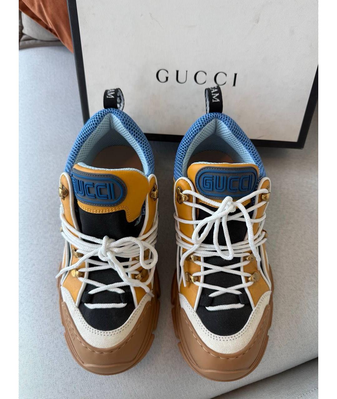 GUCCI Мульти кожаные кроссовки, фото 2