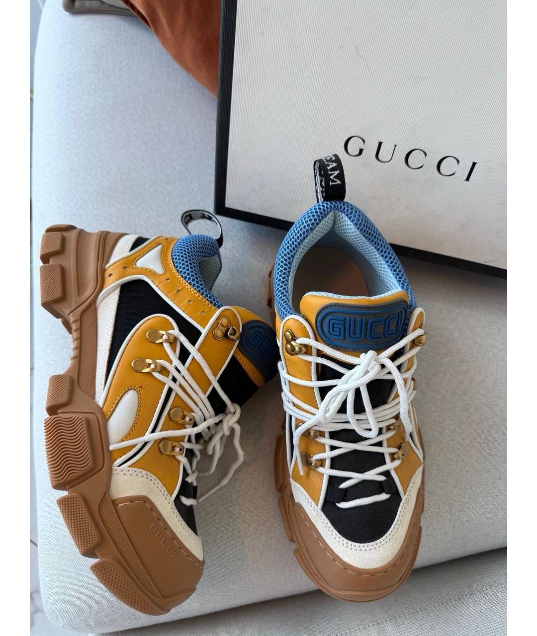 GUCCI Мульти кожаные кроссовки, фото 9