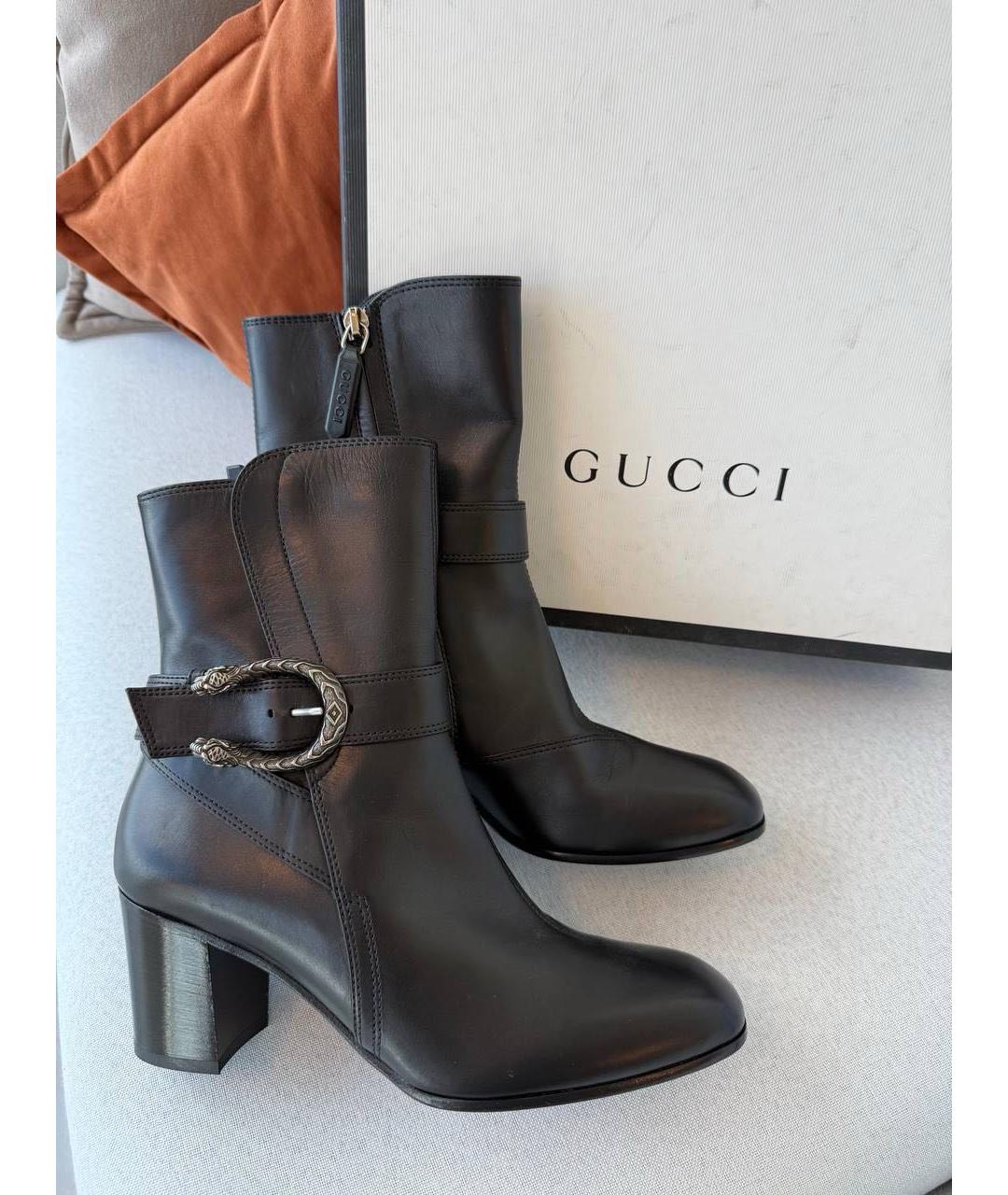 GUCCI Черные кожаные ботильоны, фото 7